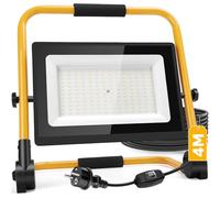 Aigostar Spot de travail LED 150 W, 13 500 lm, projecteur LED portable avec câble de 4 m, prises avec interrupteur étanche, IP65 étanche, support pliable, utilisation en intérieur et extérieur, pour