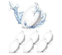 Aigostar Spot LED Encastrable Extra Plat, 4.8W 560LM, Spot Salle de Bain ip65, lumière blanche et froide 6500K, Trou Φ68 mm, AC220-240V, Lot de 6