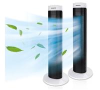 Aigostar Ventilateur Colonne Silencieux,3 Vitesses,Oscillant Large,Minuterie 2h,Ventilateur Tour 45W pour Chambre/Bureau-Ben 2PCS