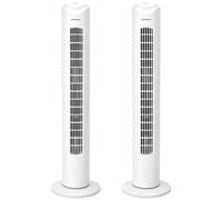 Aigostar Ventilateur Colonne Silencieux 81CM, 3 Vitesses,Oscillation 70°, Minuteur 2H, Blanc,Ventilateur Tour Puissant 45W,Économique pour Salon Bureau Chambre-2PCS