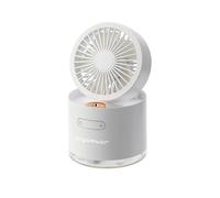 Aigostar Ventilateur de table 4 pouces 5 pales 3 vitesses 2000 mAh blanc
