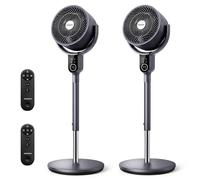 Aigostar Ventilateur Silencieux sur Pied avec Télécommande, Moteur DC 23dB, Oscillation 3D 70°+90°, Circulateur d’Air Puissant, 8 Vitesses, Minuteur 12H, Hauteur Réglable 80-105cm, Chambre, Lot de 2