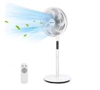 Aigostar Ventilateur sur Pied Silencieux 35 dB, Moteur BLDC 7 Pales, 9 Vitesses, Oscillation 85°, Télécommande, Minuteur 9H