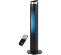 Aigostar Ventilateur Tour Silencieux 93cm, 3 Vitesses 3 Modes, Oscillation 50°, Minuterie 12H, Télécommande & Écran LED Tactile,Noir,Gain de Place Sécurisé pour Maison Chambre Bureau