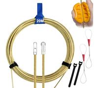 Aiguille Electricien 20m 3,8mm Enfile-fil électrique à ressort Tire Fils Cable Electrique en Métal Passe Fil avec 2 têtes Flexible de Guidage Dispositif de filetage d'électricien