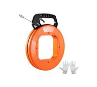 VEVOR Aiguille Électricien 36,5 m Tire Fils Électrique en Acier avec Boîtier, Poignée, Outil d'Extraction de Câble Flexible 3,1 mm, Facile à Utiliser, pour Murs, Conduits Électriques, Non Conducteur