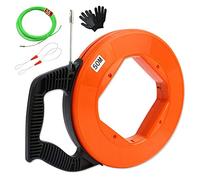 Aiguille Electricien, 50m 4,5mm Tire Fil en Acier Tire Fils Electrique Tire Cable Electrique Tire Fils Electricien Aiguille Baguette Tire Fil Electricien avec 2 Ressorts de Guidage