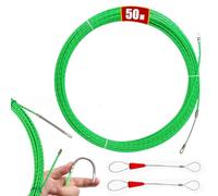 Aiguille Electricien, 50m 4,5mm Tire Fils Electrique Tire Cable Electrique Tire Fils Electricien Aiguille Baguette Tire Fil Electricien avec 2 Ressorts de Guidage, Vert