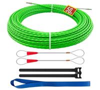 Aiguille Electricien 50m-Tire Fils Electrique,Tire Cable,Spirale Rétractable,Tire Fil,Ressort Pour Câbles et Installations Electriques（50m,Φ4,5 mm）