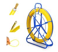 Aiguille tire-câble - EXTRALINK - 8 mm 50 m - Fibre de verre FRP - Dévidoir intégré - Jaune