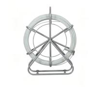 Aiguille tire-fil non conductrice pour câbles électriques | Aiguille de tirage en fibre de verre (4,2 mm) avec dévidoir en acier pour murs, sols et conduits électriques(50m)