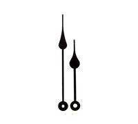Aiguilles d'horloge de rechange en métal noir compatibles avec mécanisme allemand Euroshaft, 110 mm
