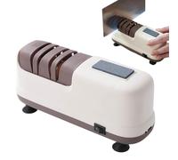 Aiguiseur automatique de coupe - Dispositif d'affûtage de ciseaux à 4 étapes pour base à ventouse | Charge USB professionnelle avec pierres motorisées, maison, restaurant pour scie à rasoir, outil de