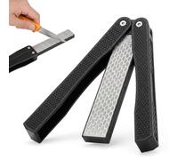 Aiguiseur Couteau Diamant 400/600 Grain Pliable - Pierre à Aiguiser Double Face, Affuteur Couteaux Cuisine Professionnel, Aiguiseur Portable pour Camping, Chasse, Extérieur