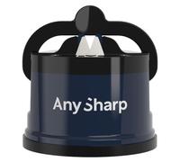 Aiguiseur de Couteaux AnySharp Pro en Métal, Sécurité Mains Libres, Ventouse PowerGrip, Affûte Tous les Couteaux de Cuisine, Idéal pour l'Acier Trempé & Dentelé | Le Meilleur au Monde, Bleu Marine