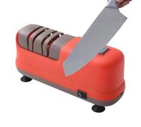 Aiguiseur De Couteaux Électrique, Outil De Coupe Rechargeable USB Multifonctionnel | Base À Ventouse ABS PP 17.5x7.5x5cm, Pierre À Ciseaux Automatique À 4 Étages Pour La Cuisine Domestique