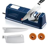 Aiguiseur de couteaux électrique professionnel diamant - 2 niveaux - Moteur silencieux pour couteaux de cuisine - Affûtage rapide et professionnel universel - Pour tous les couteaux