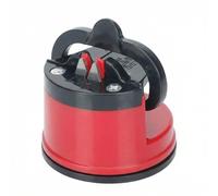 Aiguiseur de couteaux manuel avec ventouse, outil d'affûtage de cuisine compact pour aiguiser facilement la lame en toute sécurité Rouge