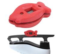 Aiguiseur de Lame de Patins à Glace Manuel en Diamant, Réglable en Largeur, avec Sac Portable, Rouge, pour Hockey sur Glace