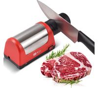 Aiguiseur électrique à 2 étapes pour couteaux de cuisine et couteaux en céramique avec pierre à aiguiser de grain 600/1000 et tête d'aiguisage remplaçable. Outil d'aiguisage automatique portable pour 
