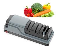 Aiguiseur Électrique de Couteaux de Multifonction 5 en 1 | Aiguiseur électrique professionnel pour l’Affûtage, la Restauration Rapide des Couteaux et des Ciseaux de Cuisine, gris foncé