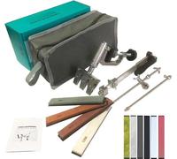 Aiguiseur professionnel - Système d'affûtage à angle fixe - 4 pierres à aiguiser - Rotation à 360° - Pince réglable - Acier inoxydable - Vert