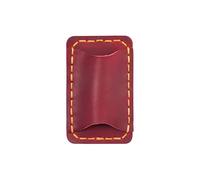 AIGUONIU Porte-stylo de voyage en cuir, double clip pour stylo, fait à la main, cuir Crazy Horse, ensemble de stylos en acier inoxydable (rouge)