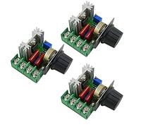 Aihasd 3 pièces AC 110V-220V 2000W Haute performance Module régulateur de tension électronique Ajustable Contrôleur de régime moteur Règlement 25A Variateur LED avec bouton de contrôle de vitesse
