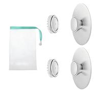 Aihoom 2 pcs Porte-Savon Aimanté avec Filet Moussant, Porte Savon Magnetique, Pas de Perçage, Ventouse Solide, Convient pour Cuisine et Salle de Bain (Filet moussant de Couleur aléatoire)