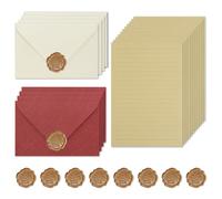 Aihoom 26 Pièces L'ensemble de Papeterie Vintage Papier, Papier à Lettre et Enveloppes, Idéal pour Mariage, Anniversaire，Cadeau de la fête des pères, enveloppe de la fête des pères,Invitations