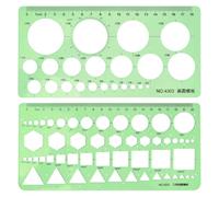 Aihoom 2PCS Normographe Géographie, Gabarit Cercle et Géométrique, Modèles de Mesure pour Dessin Artistique, Règle Pochoir pour Croquis et Schémas, Règle Gabarit pour Studio ou Dessin Personnel