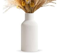 [AiiBowy] Vase Céramique Blanc 20cm, Mat, Rond, Design Moderne, Bohème Vases pour Décoration Vase De Table Moderne pour Maison,Fête,Table,Centre De Table De Mariage - Blanc