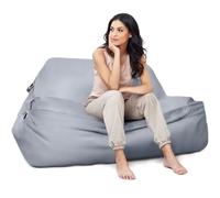 Aiire Fauteuil Pouf Extérieur de Luxe - [180x140] Moderne Pouffe Géant avec Rembourrage en Oléfine Premium - Adulte ou Ado - Gros Bean Bag Chair XXL pour Piscine, Jardin ou Terrasse Gris
