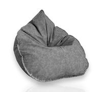 Aiire Fauteuil Pouf Salon Design - Pouffe Poire Interieur Adulte ou Ado avec Remplissage pour Décoration de la Chambre - Gros Bean Bag XXL ou Coussin de Sol Beige