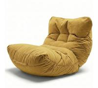 Aiire Fauteuil Pouf Salon Moderne - Pouffe Géant XXL Interieur Adulte ou Ado avec Remplissage pour Décoration de la Chambre - Gros Bean Bag ou Coussin de Sol Moutarde