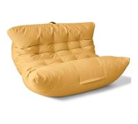 Aiire Fauteuil Pouf Salon Moderne - Pouffe Géant XXL pour 2 Personnes avec Remplissage - Idéal pour Lecture, Gaming ou Détente - Bean Bag Lit Enfant et Canapé Adulte pour Chambre Jaune