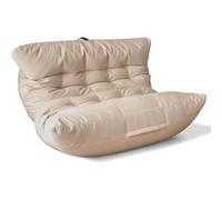 Aiire Fauteuil Pouf Salon Moderne - Pouffe Géant XXL pour 2 Personnes avec Remplissage - Idéal pour Lecture, Gaming ou Détente - Bean Bag Lit Enfant et Canapé Adulte pour Chambre Beige