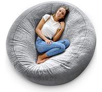 Aiire Pouf Geant XXL Design - Bean Bag Chair avec Remplissage pour Décoration de la Chambre Ado, Jeune ou Adulte - Pouffe Salon ou Grand Coussin de Sol Gris Foncé