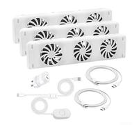 Aikaou Amplificateur de radiateur intelligent, ventilateur de refroidissement magnétique économise de l'énergie pour salon, chambre à coucher, bureau, avec capteur de température (MXRV-S02 (DUO-SET))