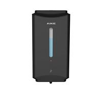 AIKE Distributeur de Savon Liquide Automatique Commercial Mural, 1100 ML en Acier Inoxydable, pour Toilettes, Salles de Bain et Cuisines, AK1206 (Noir Mat)