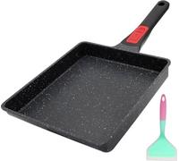 Aikenbbkk Tamagoyaki Pan, grande poêle à omlette japonaise poignée amovible, 23 x 21 cm, Tamagoyaki non-stick, four-vaisselle sûr (noir