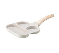 Ailan Mini poêle à œufs avec long manche en bois, idéale pour cuire œufs, hamburgers et crêpes en un seul plat. Poêle antiadhésive pour le petit-déjeuner avec compartiments et fonction grill.