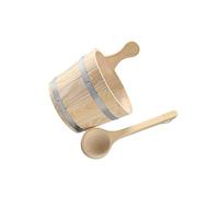 Ailan Seau et louche de sauna multifonctionnels, tonneau en bois robuste, accessoires de spa, accessoires hammam grande capacité, tonneau utilitaire portable multifonctionnel en bois pour salle bain,