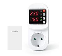 Ailao Prise de Parafoudre et Surtension LED Réglable Adaptateur de Prise de Protection Contre Les surtensions Prise de Protection Contre la Foudre 220V AC 16A Arrêt Automatique en Cas de Surtension.