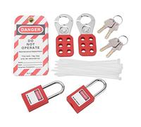 Ailgely Kit Loto électrique, Cadenas et étiquettes de Verrouillage de sécurité Fiables pour les Applications Verrouillage, Contient 21 Composants