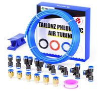 AILONZ PNEUMATIC Kit de tuyau d'air en polyuréthane, diamètre extérieur 4 mm, diamètre intérieur 5 mm, longueur 16 m, bleu