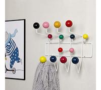 AILZCFX Porte-Manteau Mural | Porte-Manteau Suspendu pour entrée | Porte-Manteau Classique avec Boules de Noyer en Bois Massif Peint, Cintre de Couleur Bois pour Suspendre des Chapeaux, des serviett