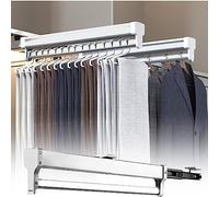 AILZCFX Tringle À Vêtements Extensible pour Placard Tringle Placard Coulissante avec 2 Rails Coulissants Réglable 35-80cm Rail,Support Organisateur idéal pour la Garde-Robe,70cm