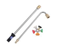 Aim Tools Lance d'extension pour nettoyeur haute pression compatible avec Karcher K2 K3 K4 K5 K6 K7 K Series, Lance de lavage coudée avec 5 embouts de buse, fixation de tige de gouttière