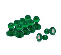Aimant á Broches á Poussée en Acrylique Vert Moyen pour Réfrigérateur, Tableau Blanc, Tableau D'Affichage 15mm dia x 21mm de Haut - Pack de 10